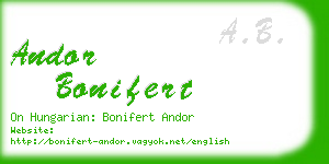 andor bonifert business card
